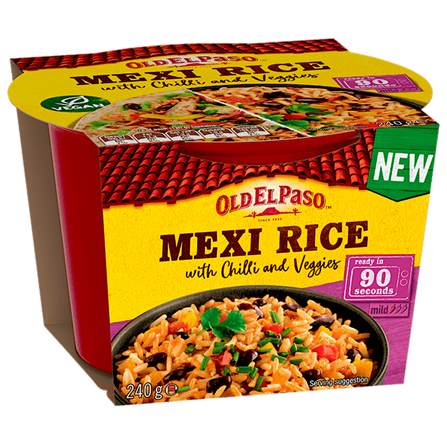 a pack of Old El Paso's mild mexi rice with chili & veggies (240g)